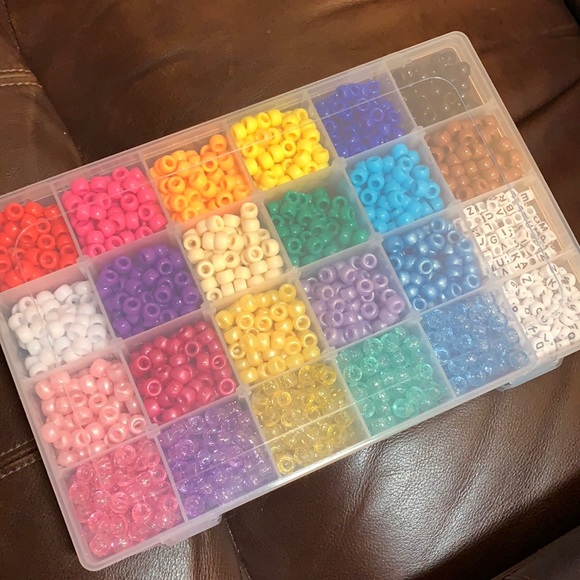 Other - Rainbow Beads & Letters w Organizer!